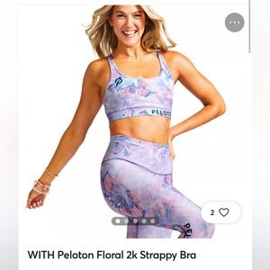 Peloton Floral Strappy Bra Size M